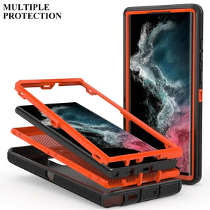 3 IN 1 Heavy Duty Armor Shockproof Dust-Proof Case For Samsung Galaxy S22 S21 S20 S23 S24 S25 S26Ultra S10 Note 20 10 9 8  Cover