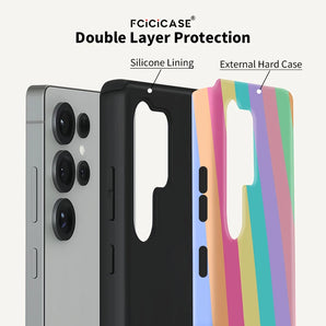 Fcicicase Rainbow Pattern Case For Samsung Galaxy S26 Ultra S25 S24 S23 Plus S22 S20 FE A16 A26 A36 A56 PC +TPU Protective Cover