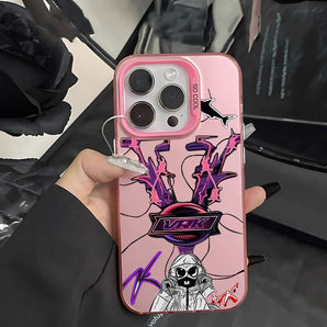 Cool Graffiti VRK Letter V Case For iPhone 17 16 15 14 13 12 11 Pro Max Plus Luxury Shockproof Matte Metallic Hard PC Back Cover