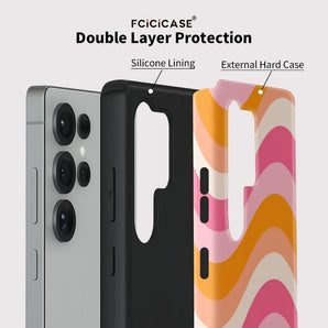 Acrylic Matte Phone Case For Samsung Galaxy S25 S23 Plus S24 Ultra S20 FE A56 A36 A16 A26 Stripe Lines Pattern Cover
