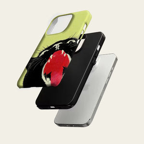 Yawning Black Cat Phone Case for IPhone 17 16 15 14 13 Pro Max Plus for Magnetic Single Double-layer Tough Case