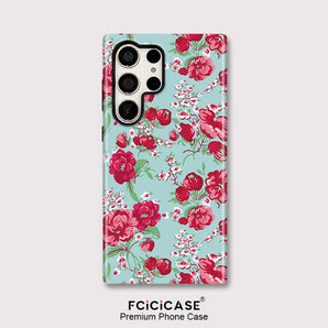 Phone Case For Samsung Galaxy S25 Ultra S20 FE S24 Plus S23+ A16 A36 A26 A56 Flower Print Silicone Matte Cover