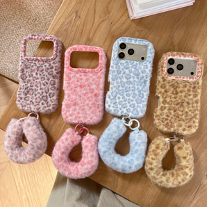 Luxury Faux Fur Leopard Print Phone Case for iPhone 18Pro Max 17Pro 16Plus 15 14 13 Protective Cover Shell