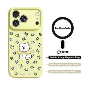 Colorful Star Dog For MagSafe Phone Case For iPhone 18 17 Pro Max 14 Pro Max 16 Pro Max 15 Pro Max 13 12 Pro Max Magnetic Cover