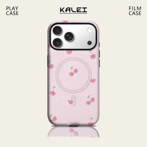 Blush Heart Cherry Phone Case for IPhone 17 16 15 14 13 Pro Max Plus for Magnetic Single Double-layer Tough Case