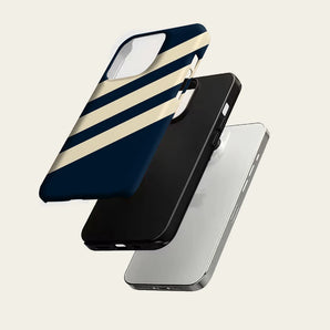 Navy Diagonal Stripes Phone Case for IPhone 17 16 15 14 13 Pro Max Plus for Magnetic Single Double-layer Tough Case