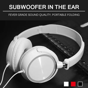 Wired Headphones 3 5mm Bass Stereo Foldable with Microphone Adjustable Headphones Suitable for Pc Mp3 Earphone Game Accessories
