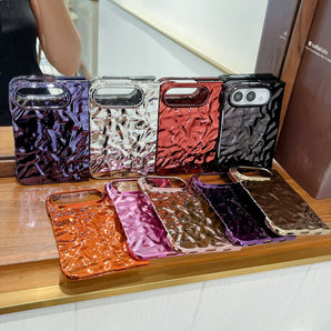 New personalized electroplating wrinkles for iPhone Duo mobile phone case Duo folding screen protective case