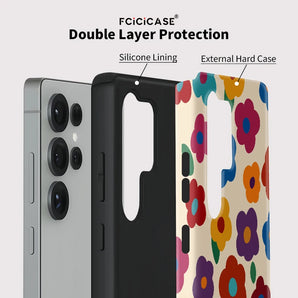 Fcicicase Phone Case For Samsung Galaxy S20 FE S24 Plus S25 Ultra S23 S 23+ 5G Vintage Floral Pattern Shockproof Acrylic Cover