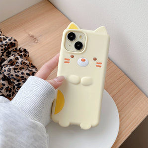 Kawaii Cartoon Sumikko Gurashi Cat Case For iPhone 17 16 15 14 13 12 11 Pro Max Soft Silicone Cover