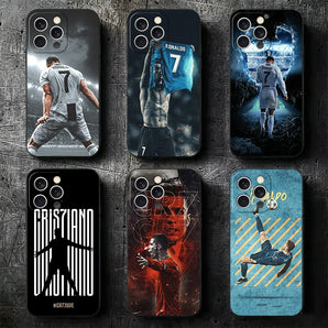 Football Star R-Ronaldo C-CR7 Soft Phone Case for iPhone 16 16E 17 Air 15 Pro Max 14 Plus 13 Mini 11 12 7 Black Cover Back Shell