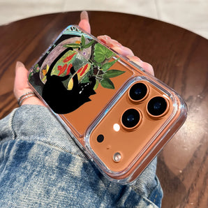 Cool Cat Transparent Case For iPhone 16 Pro 15 14 13 12 11 17 Pro Max XS 16E 7 8 Plus Silicone Shockproof Clear Soft Cases Cover