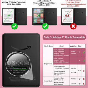 For Kindle Paperwhite 12th Gen 2024 7 Inch Glitter TPU Case Slim Clear Soft Flexible Protective Cover Auto Wake/Sleep