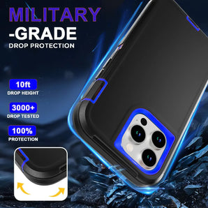 Shockproof Armor Defender Phone Case For iPhone 18 17 16 Pro Max 13 12 Mini 15 14 Plus 16E Air Hard PC+TPU Stand Protector Cover