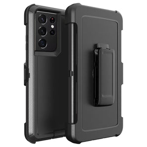 Rugged Armor Shockproof Phone Case for Samsung Galaxy S24 S22 S23 Ultra Note 20 S21 Plus S20 Waist Pack Belt Clip Silicone Cover