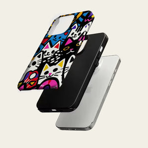Pop Art Cat Parade for IPhone17 Must for Magnetic Phone Case for IPhone 17 16 15 14 Pro Max Plus Single Double-layer Tough Case