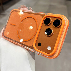 Frame Airbags Shockproof Magnetic Clear Case for iPhone 17 16 Pro Max 15 14 Plus 13 12 Bling Transparent for Magsafe Cover Funda