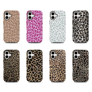 Luxury Leopard Print Phone Case for iPhone 17 16e 16 15 14 13 12 11 X XS XR XSMAX 7 8 Air Pro Max Plus Luxury Double-layer