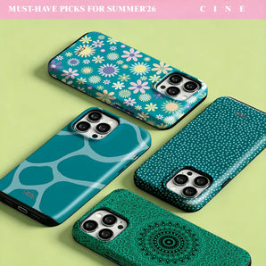 Teal Mandala Fractal Phone Case for iPhone 18 17 16 15 14 13 12 Pro Max Plus Air Magnetic Double-layer Back Cover