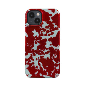 Clmj Red Graffiti Pattern Phone Case for iPhone 16 15 14 13 12 11 X XS XR XSMAX 7 8 Pro Max Plus Luxury Double-layer Back Cover