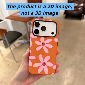 Warm Orange Daisy Floral Phone Case for iPhone 18 17 17e 16e 16 15 14 13 12 11 X XS XR XSMAX 7 8 Air Pro Max Plus Double-layer