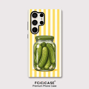 Fcicicase For Samsung Galaxy S25 Plus S20 FE S23 Ultra S24+ A56 A16 A26 A36 Cucumber Pattern Phone Case Protective Bumper Capa