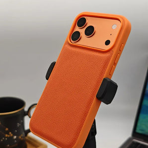 Fashion Orange  Epsom Leather All-Inclusive Shockproof Phone Case for iPhone 17 Pro 17 Pro Max