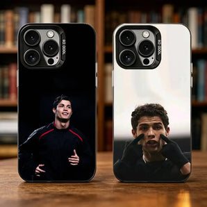 Football Ronaldo Phone Case For iPhone 17,16,15,14,13,12,11 Plus,Pro Max,XS,Colorful Silver Phone case Funda Cover
