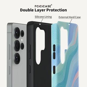 Fcicicase Water Ripple Pattern Phone Case For Samsung Galaxy S26 Ultra S25 S24 S23 Plus S22 S20 FE A16 A26 A36 A56 PC +TPU Cases