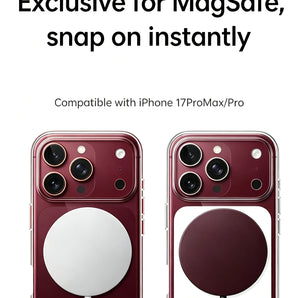 HANNUO Magnetic Case for iPhone 18 Pro MAX Cases 17 Pro MAX Shockproof Cover Thin Cover Anti Yellow Cover for Wireless Charger