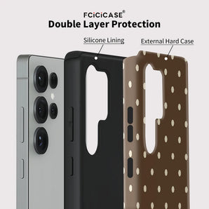 Polka dot Case For Samsung Galaxy S26 Ultra S25 S24 S23 Plus S22 S20 FE A16 A26 A36 A56 Shockproof PC +TPU Cases Coque