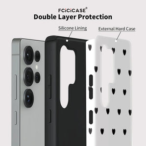 Anti-fall Case For Samsung Galaxy S26 Ultra S25 S24 S23 Plus S22 S20 FE A16 A26 A36 A56 PC +TPU Simple Love Cases Etui