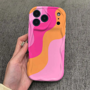 Cartoon Wavy Lines Cover For Apple iPhone 17 16 15 14 13 12 11 XR Plus Pro Max Feilin Phone Case Wave Oil Phone Case