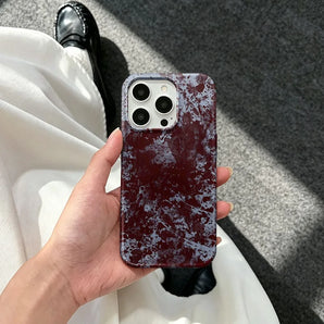 Red Grey Texture Phone Case for iPhone 18 17 16 16E 15 14 13 12 11 Air Pro Max X XS XR XSMax 7 8 Plus Glossy Film Hard PC Cover