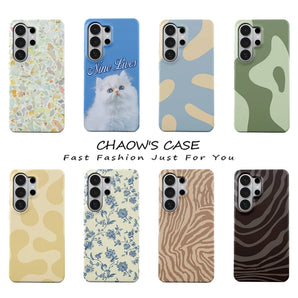 Luxury Bugrs Indigo Toile Phone Case for Samsung Galaxy S20 FE S22 S24 S25 S26 Plus Ultra Edge 4G 5G Double-layer Back Cover