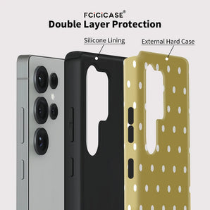 PC +TPU Case For Samsung Galaxy S26 Ultra S25 S24 S23 Plus S22 S20 FE A16 A26 A36 A56 Polka dot Anti-fall Covers Funda