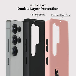 Fcicicase For Samsung Galaxy S26 Edge A36 A56 S25 Plus S20 FE A26 S24+ S23 Ultra Cat Frog Print Phone Case Shockproof Cover