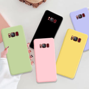 Liquid Silicone Soft Cases For Samsung Galaxy S8 S9 S10 S20 S21 FE S22 S23 Plus Coque For Samsung Note 8 9 10 20 Plus Cover