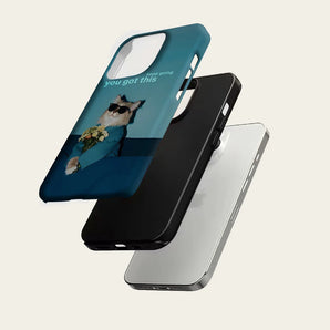 Cool Suit Cat Quote Phone Case For Magnetic for iPhone 17 16 15 14 13 12 11 Pro Max Plus Double-layer Anti-Drop Back Cover