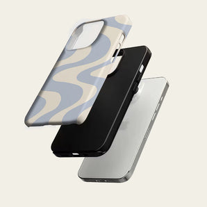 Pale Blue Curved Wave IPhone17 Must for Magnetic Phone Case for IPhone 17 16 15 14 Pro Max Plus Single Double-layer Tough Case