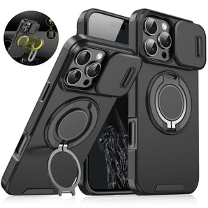 For Magsafe Magnetic Wireless Charge Armor Case For iPhone 17 16 15 14 13 12 11 Pro Max Plus Slide Camera Protection PC Cover