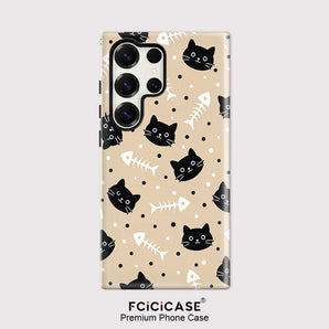 Shockproof Phone Case For Samsung Galaxy S26 Edge A56 S25 Plus S20 FE A26 A36 S24+ S23 Ultra Cute Cat Print Cover