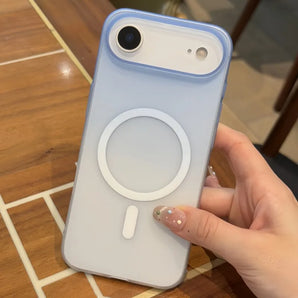 Ultra Thin Gradient Color Matte Clear For Magsafe Case For iPhone 17 Air 16 15 14 13 12 Pro Max Plus Hard PC Magnetic Cover