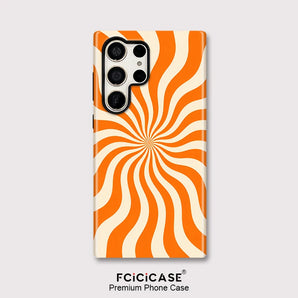 Fcicicase S25 Plus Fashion Stripe Print Phone Case For Samsung Galaxy S23 Ultra S24+ S20 FE A56 A36 A16 A26 Dual Layer Funda