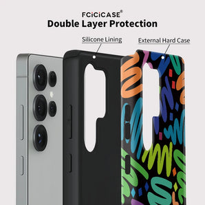 Fcicicase Phone Case For Samsung Galaxy S25 Ultra S24 Plus S23+ S20 FE A56 A36 A26 A16 Shockproof Colorful Lines Acrylic Fundas