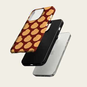 Burgundy Orange Geometric Phone Case For Magnetic for iPhone 17 16 15 14 13 12 11 Pro Max Plus Double-layer Anti-Drop Back Cover