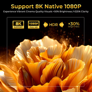 8K Decoding X7 AI Smart Projector with Android 14, UHD 1080P 1000 ANSI Built-in Apps, Auto Focus&Keystone, Home Outdoor Beamer