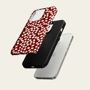 Deep Red Minimal Geometric Phone Case For Magnetic for iPhone 17 16 15 14 13 12 Pro Max Plus Double-layer Anti-Drop Back Cover