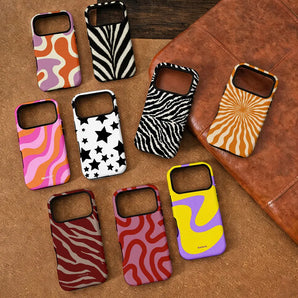 Luxury Ins Lrregular Line Patterns Phone Case for iPhone 17 16e 15 14 13 12 11 Air Pro Max Plus Luxury Double-layer Back Cover