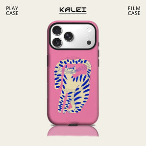Pink & Blue Cat Phone Case for IPhone 17 16 15 14 13 Pro Max Plus for Magnetic Single Double-layer Tough Case